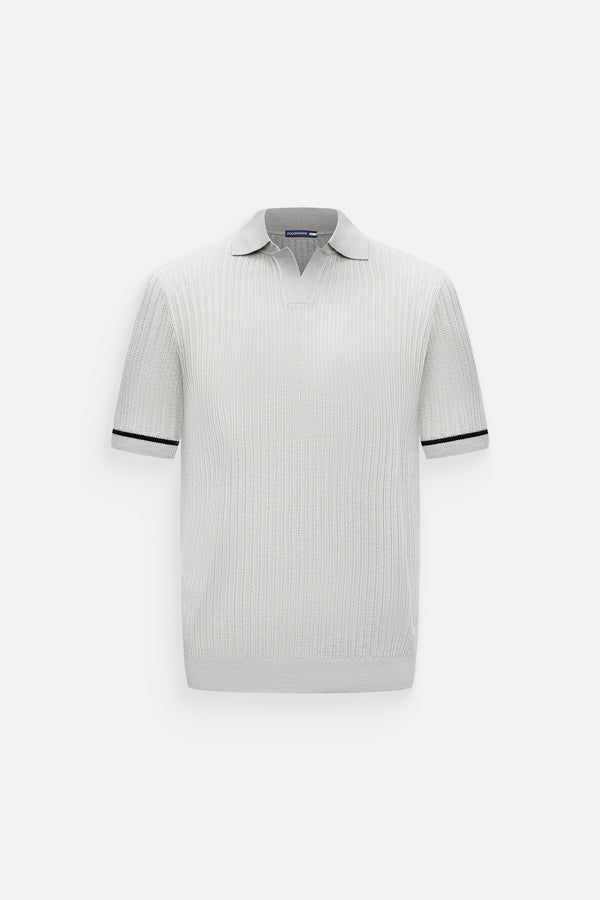 Áo Polo Nam Vincent Polomanor Màu Xám Nhạt Dệt Kim Regular Fit