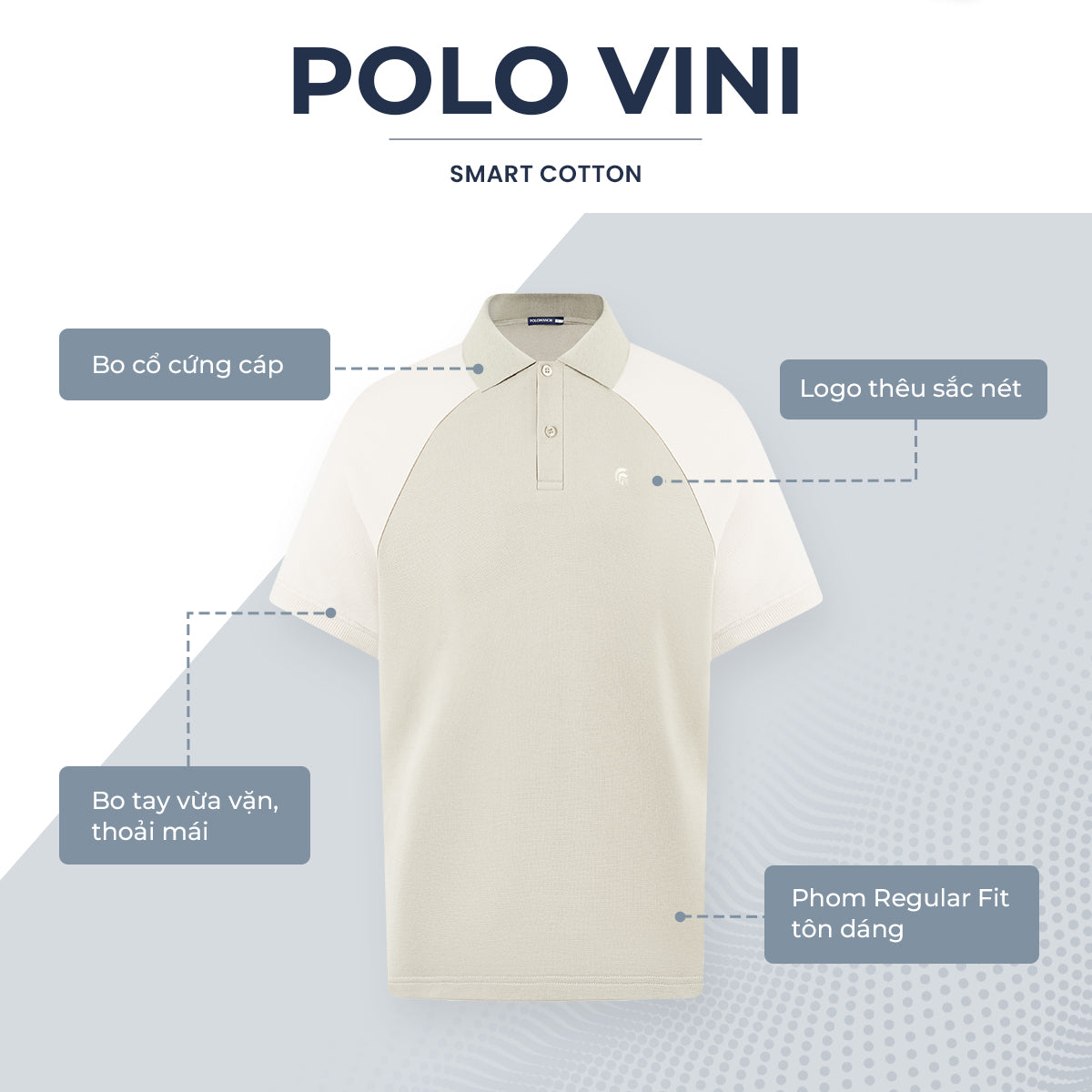 Áo polo VINI BST TẾT 2025, chất liệu vải cá sấu cotton interlock cao cấp, thiết kế thanh lịch, dễ phối đồ
