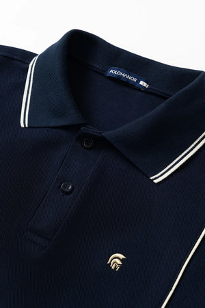 Áo Polo Nam Wade Polomanor Màu Navy Cotton Interlock Regular Fit Chi Tiết Cổ