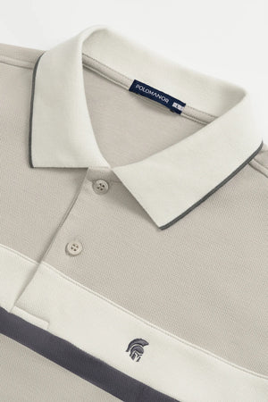 Áo Polo Nam Wick Polomanor Màu Be Cotton Interlock Regular Fit Chi Tiết Cổ