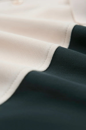 Chi Tiết Chất Vải Áo Polo Wind Polomanor Màu Be Phối Xanh Lá Cotton Cvc Diamond Regular Fit