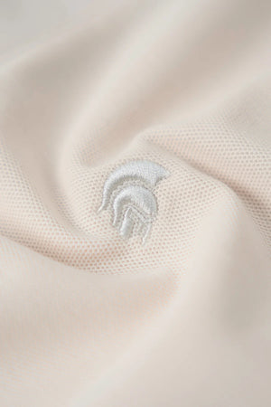 Chi Tiết Logo Áo Polo Wind Polomanor Màu Be Phối Xanh Lá Cotton Cvc Diamond Regular Fit