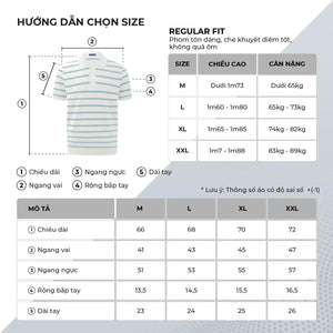Chi Tiết Bảng Size Áo Polo Nam Woolen Polomanor Dệt Kim Regular Fit
