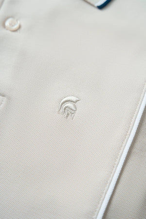 Chi Tiết Logo Áo Polo Sane Polomanor Màu Be Cotton Cvc Diamond Regular Fit