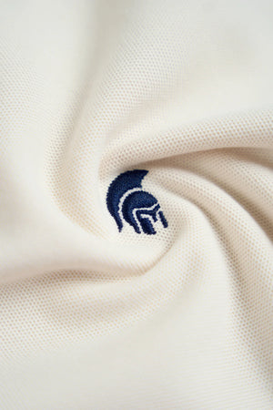 Chi Tiết Logo Áo Polo Will Polomanor Màu Be Phối Navy Cotton Cvc Diamond Regular Fit