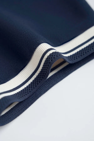 Chi Tiết Tay Áo Polo Will Polomanor Màu Be Phối Navy Cotton Cvc Diamond Regular Fit