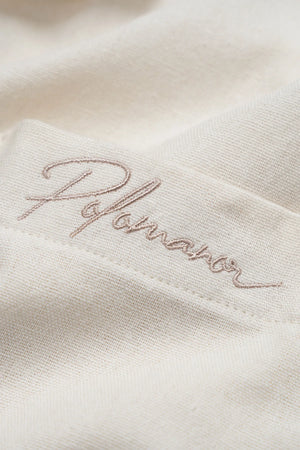 Áo Sơ Mi Bazil Polomanor Màu Be Linen Regular Fit Chi Tiết Chữ Ký