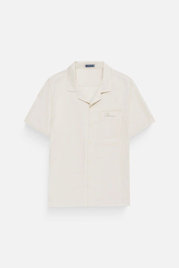 Áo Sơ Mi Bazil Polomanor Màu Be Linen Regular Fit