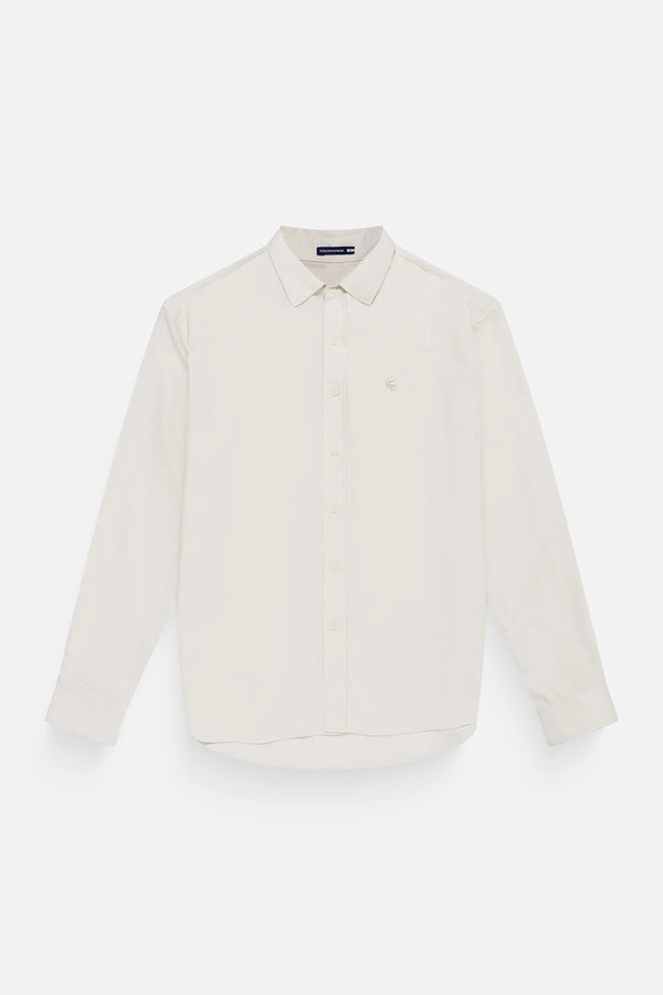 Áo Sơ Mi Dài Tay Justin Polomanor Màu Kem Linen Regular Fit