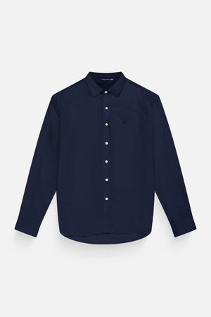 Áo Sơ Mi Dài Tay Justin Polomanor Màu Navy Linen Regular Fit