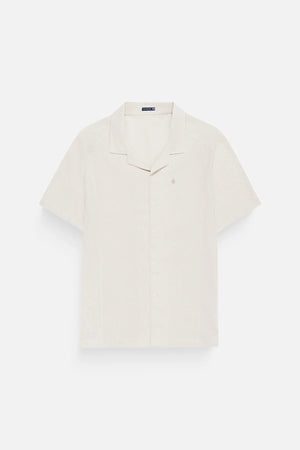 Áo Sơ Mi Santo Polomanor Màu Be Linen Regular Fit