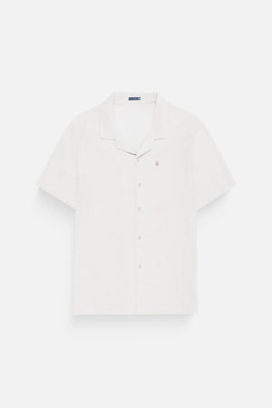 Áo Sơ Mi Santo Polomanor Màu Trắng Linen Regular Fit