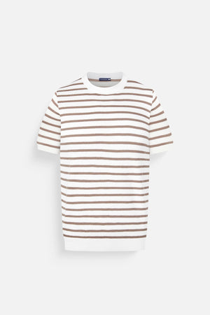 Áo Thun Nam Horiz Shirt Polomanor Màu Trắng Vải Dệt Kim Regular Fit