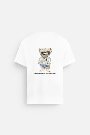 Áo Thun Nam Neo Polomanor Màu Trắng Cotton 2C Relax Fit Mặt Sau