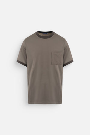 Áo Thun Tachi Polomanor Màu Nâu Thun Cvc Regular Fit