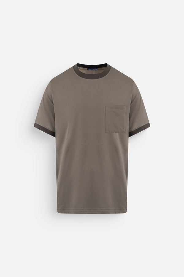 Áo Thun Tachi Polomanor Màu Nâu Thun Cvc Regular Fit