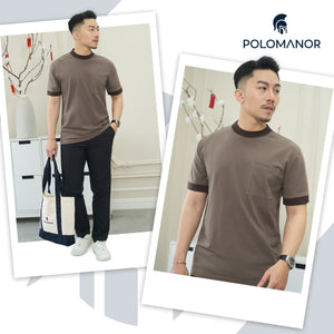 Chi Tiết Look Áo Thun Tachi Polomanor Màu Nâu Thun Cvc Regular Fit
