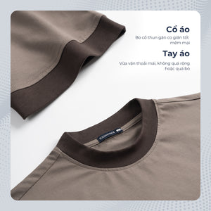 Chi Tiết Cổ Áo Thun Tachi Polomanor Màu Nâu Thun Cvc Regular Fit