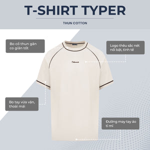 Chi Tiết Cổ Áo Thun Typer Polomanor Màu Be Thun Cvc Regular Fit