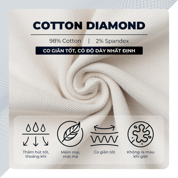 Chi Tiết Chất Vải Áo Polo Nam Alvin Polomanor Cotton Cvc Diamond Regular Fit