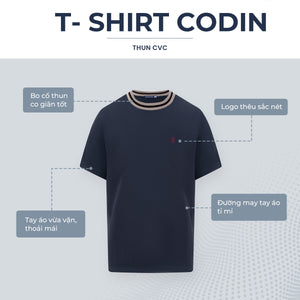 Áo Thun Nam Codin Polomanor Màu Navy Thun Cvc Regular Fit