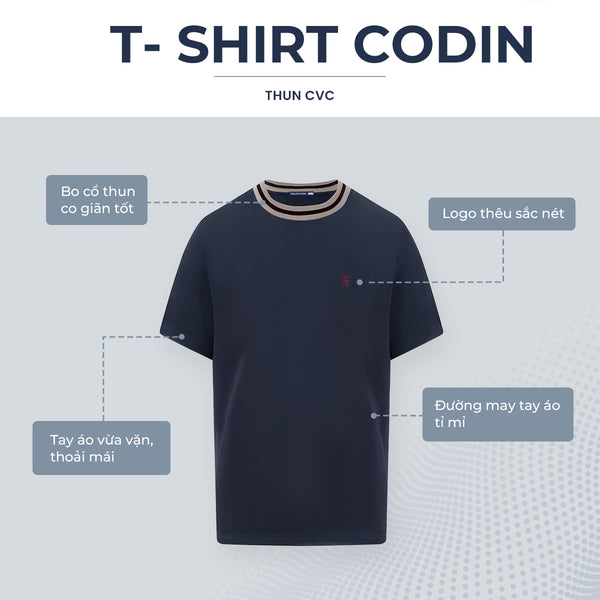 Áo Thun Nam Codin Polomanor Màu Navy Thun Cvc Regular Fit