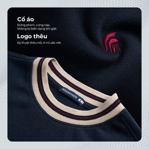 Chi Tiết Cổ Áo Thun Nam Codin Polomanor Màu Navy Thun Cvc Regular Fit