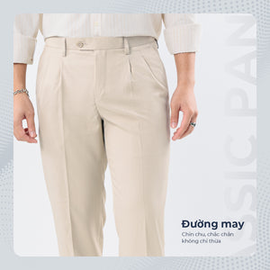 Quần Dài Nam Classic Pants Polomanor Màu Be Khaki Tây Regular Fit