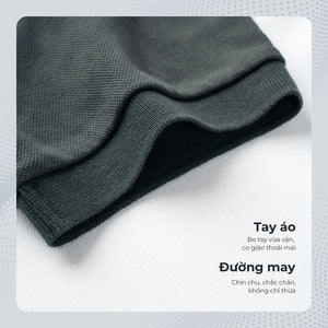 Chi Tiết Tay Áo Polo Nam Derick Polomanor Cotton Interlock Regular Fit