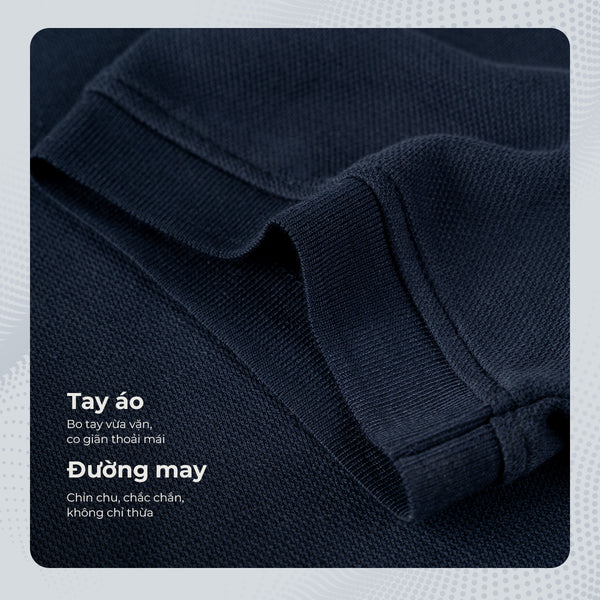 Chi Tiết Tay Áo Polo Nam Fin Polomanor Cotton Cvc Diamond Regular Fit