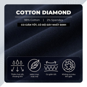Chi Tiết Chất Vải Áo Polo Nam Fin Polomanor Cotton Cvc Diamond Regular Fit