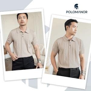 Áo Polo Nam Herus Polomanor Màu Be Dệt Kim Regular Fit