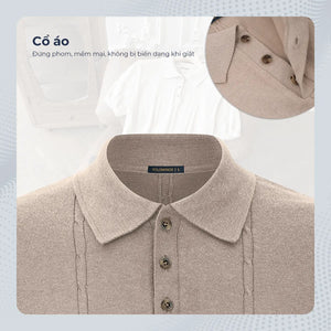 Chi Tiết Cổ Áo Polo Nam Herus Polomanor Dệt Kim Regular Fit