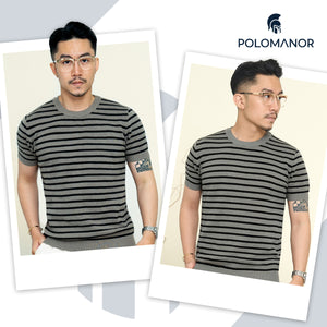 Chi Tiết Look Áo Thun Nam Horiz Shirt Polomanor Màu Rêu Vải Dệt Kim Regular Fit