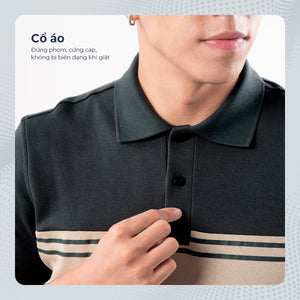 Chi Tiết Cổ Áo Polo Nam Jastin Polomanor Cotton Interlock Regular Fit