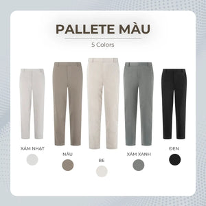 Quần Dài Nam Kaki Sd Gân Polomanor Màu Nâu Kaki Gân Hàn Quốc Regular Fit