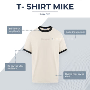 Áo Thun Nam Mike Polomanor Màu Be Thun Cvc Regular Fit