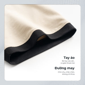 Chi Tiết Tay Áo Thun Nam Mike Polomanor Màu Be Thun Cvc Regular Fit