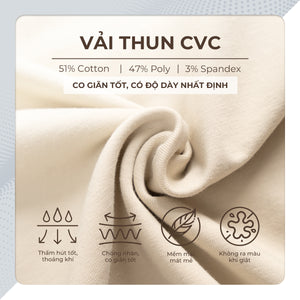 Chi Tiết Chất Vải Áo Thun Nam Mike Polomanor Màu Be Thun Cvc Regular Fit