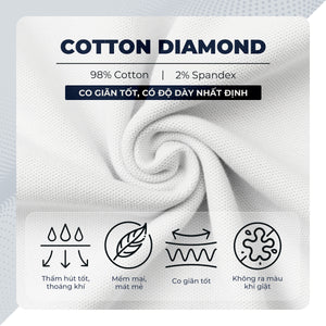 Chi Tiết Chất Vải Áo Polo Nam Raflan Polomanor Cotton Cvc Diamond Regular Fit
