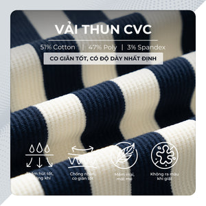 Chi Tiết Chất Vải Áo Thun Nam Toby Polomanor Màu Navy Thun Cvc Regular Fit