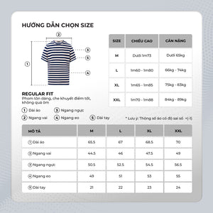 Chi Tiết Bảng Size Áo Thun Nam Toby Polomanor Màu Navy Thun Cvc Regular Fit