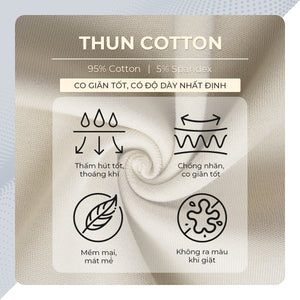 Chi Tiết Chất Vải Áo Thun Nam T-Shirt Basic Polomanor Màu Be Thun Cvc Regular Fit