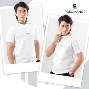 Chi Tiết Look Áo Thun Nam T-Shirt Porin Polomanor Màu Trắng Thun Cvc Regular Fit