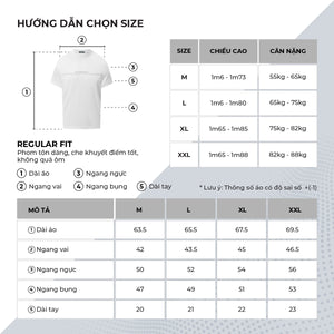 Chi Tiết Bảng Size Áo Thun Nam T-Shirt Porin Polomanor Màu Trắng Thun Cvc Regular Fit