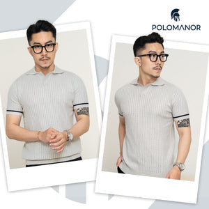 Áo Polo Nam Vincent Polomanor Màu Xám Dệt Kim Regular Fit