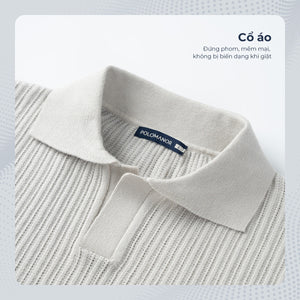 Chi Tiết Cổ Áo Polo Nam Vincent Polomanor Dệt Kim Regular Fit