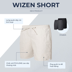 Quần Short Nam Wizen Short Polomanor Màu Be Vải Dù Regular Fit