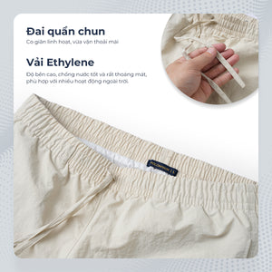 Quần Short Nam Wizen Short Polomanor Màu Be Vải Dù Regular Fit