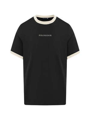 Áo Thun Nam Mike Polomanor Màu Đen Thun Cvc Regular Fit